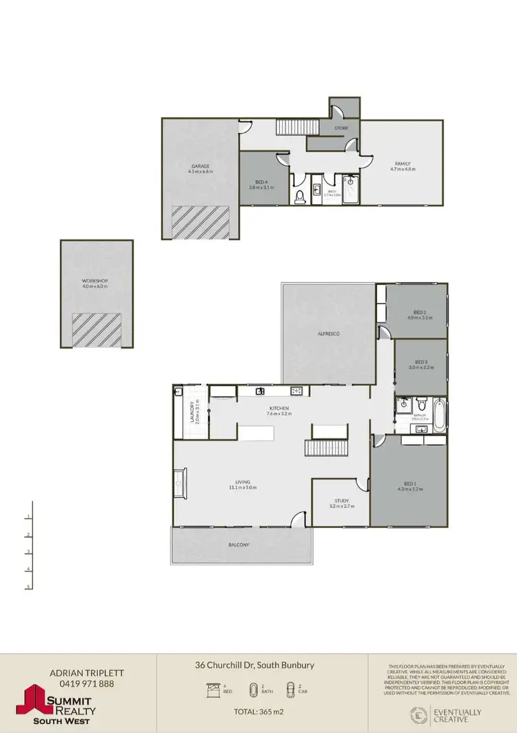 Floorplan of Homely house listing, 36 Churchill Drive, South Bunbury WA 6230