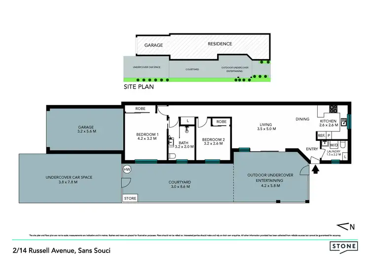 Floorplan of Homely villa listing, 2/14 Russell Avenue, Sans Souci NSW 2219