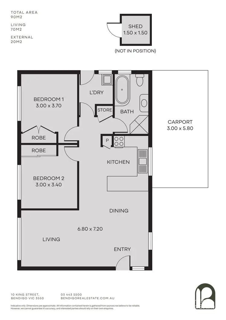 Floorplan of Homely unit listing, 1/17 Nish Street, Flora Hill VIC 3550