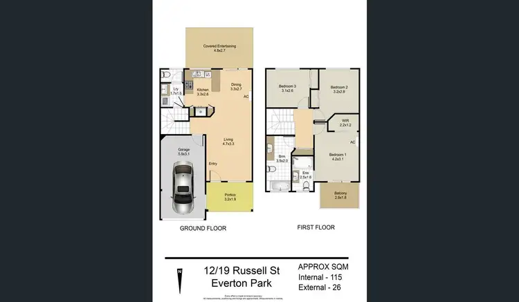 Floorplan of Homely townhouse listing, 12/19 Russell Street, Everton Park QLD 4053