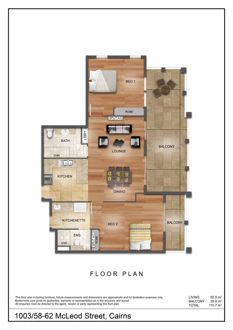 Floorplan of Homely unit listing, 1003/58-62 McLeod Street, Cairns City QLD 4870