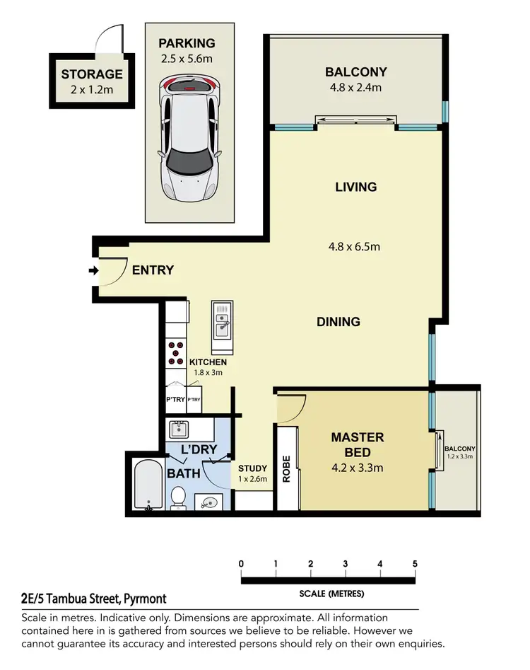 Floorplan of Homely apartment listing, 2E/5 Tambua Street, Pyrmont NSW 2009