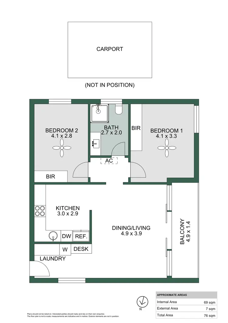 Floorplan of Homely unit listing, 3/576 Seaview Road, Grange SA 5022