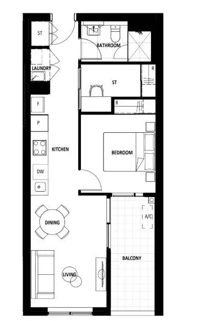 Floorplan of Homely apartment listing, 415/34 Oakden Street, Greenway ACT 2900