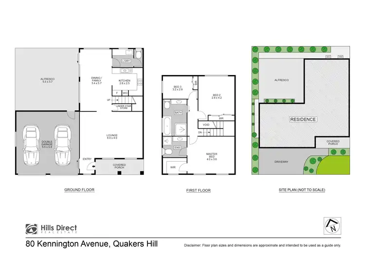 Floorplan of Homely semi-detached listing, 1/80 Kennington Avenue, Quakers Hill NSW 2763