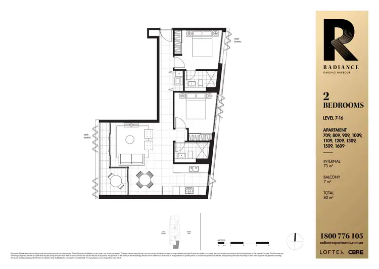 Floorplan of Homely apartment listing, 909/188 Day Street, Sydney NSW 2000