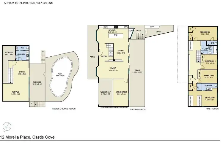 Floorplan of Homely house listing, 12 Morella Place, Castle Cove NSW 2069