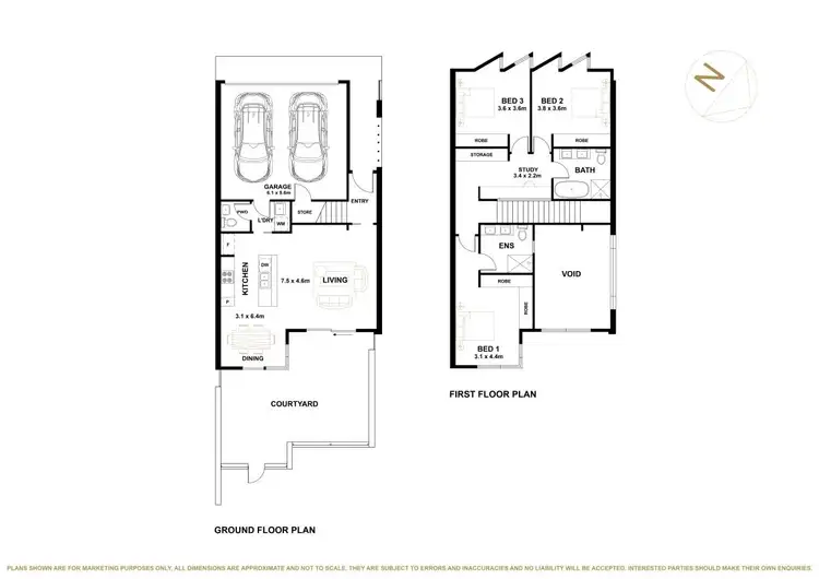 Floorplan of Homely townhouse listing, 1/34 Blacket Street, Downer ACT 2602