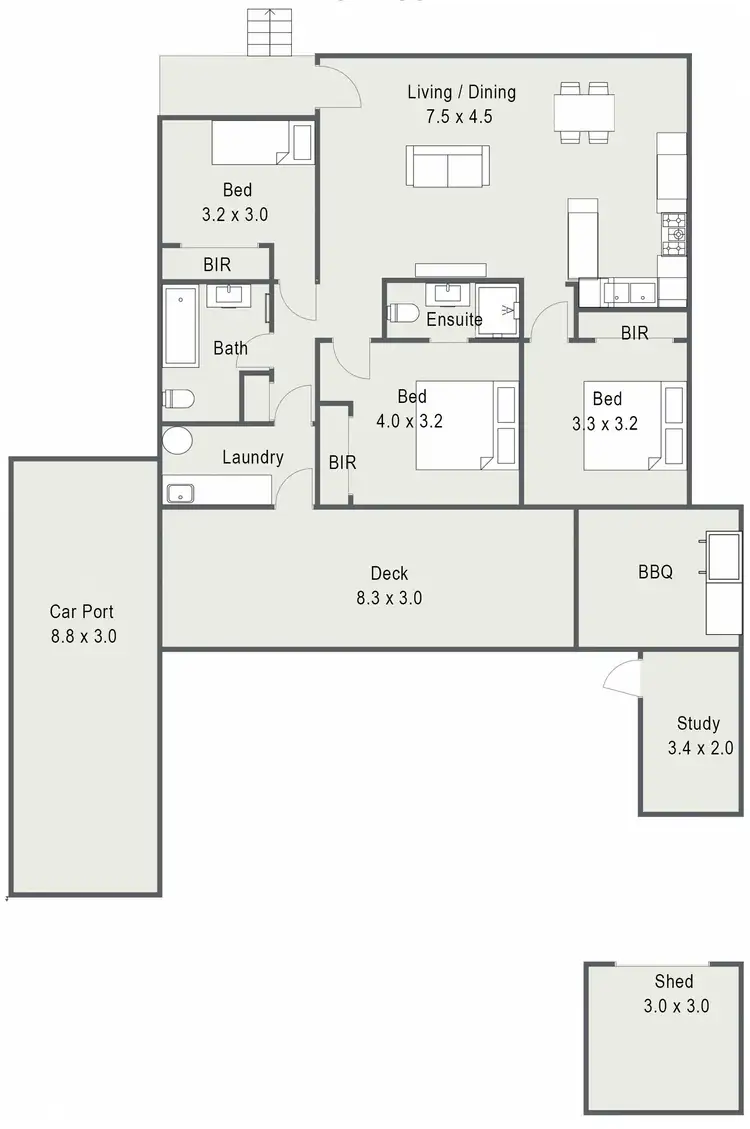 Floorplan of Homely house listing, 37 Anderson Street, Wodonga VIC 3690