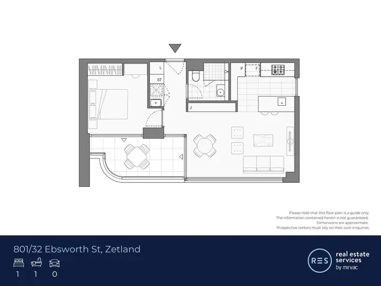Floorplan of Homely apartment listing, 801/32 Ebsworth Street, Zetland NSW 2017