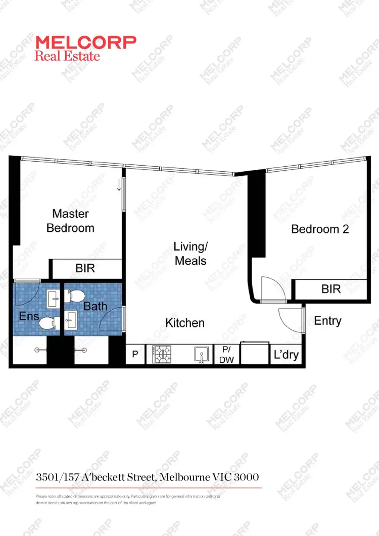 Floorplan of Homely apartment listing, 3501/157 A'beckett Street, Melbourne VIC 3000