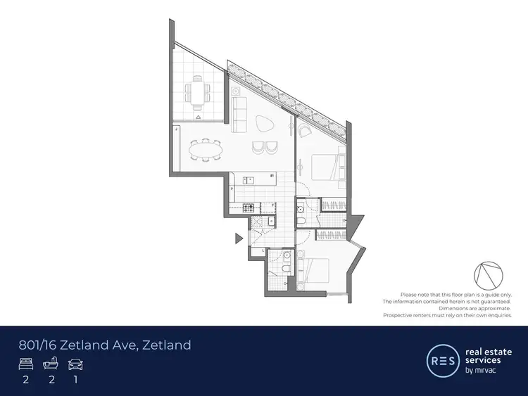 Floorplan of Homely apartment listing, 801/16 Zetland Avenue, Zetland NSW 2017