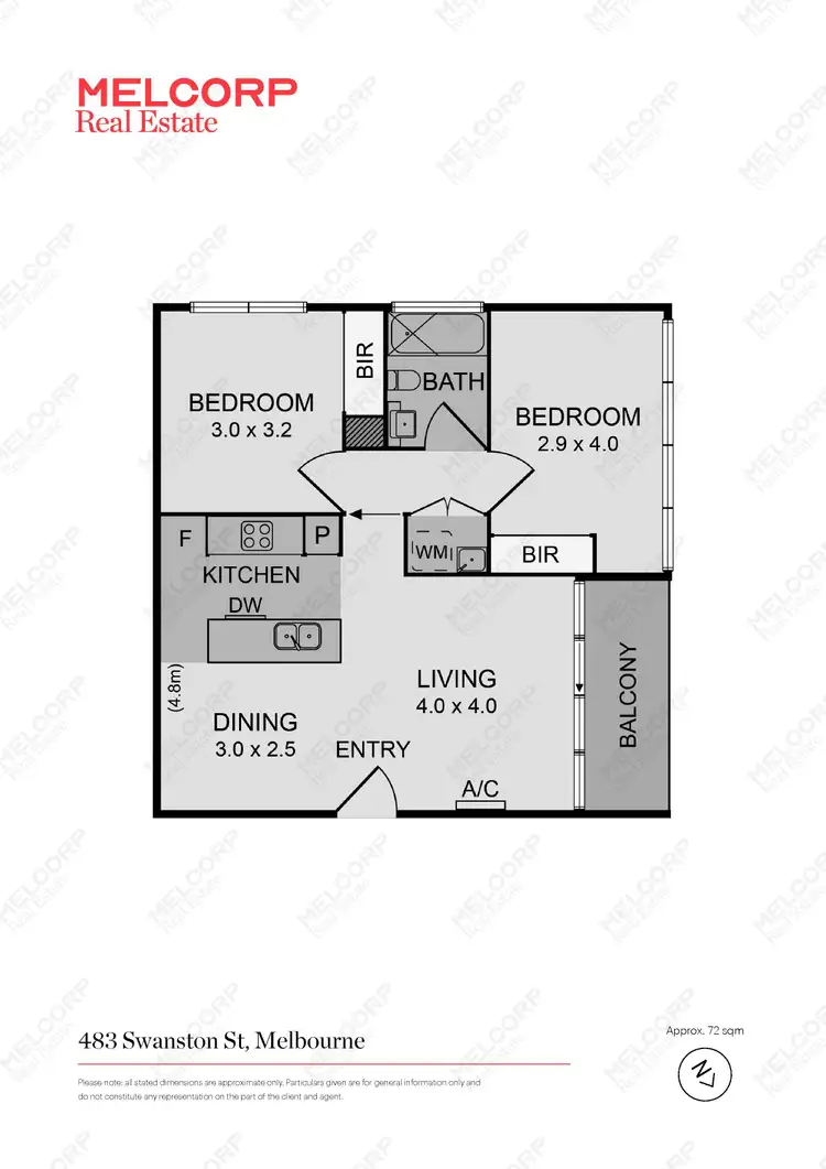 Floorplan of Homely apartment listing, 1102/483 Swanston Street, Melbourne VIC 3000
