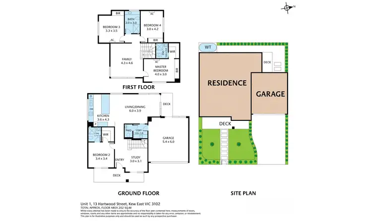 Floorplan of Homely townhouse listing, 1/13 Hartwood Street, Kew East VIC 3102