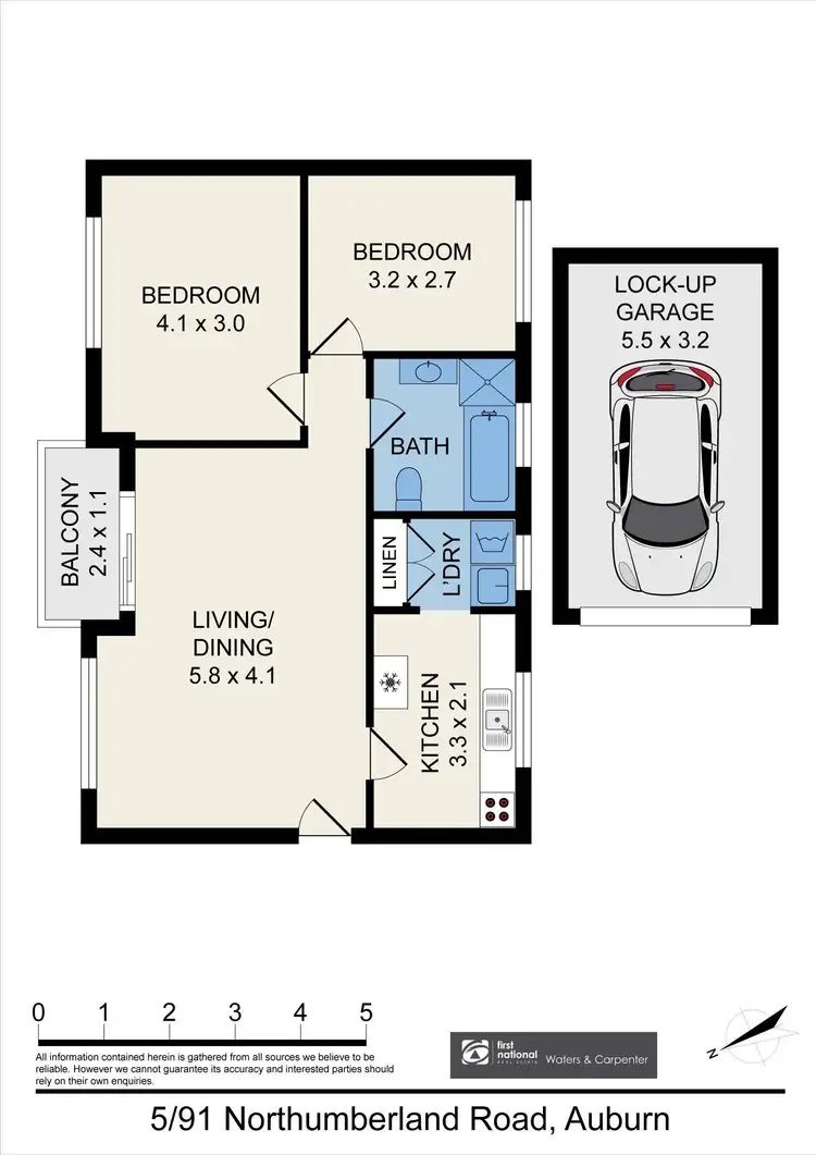 Floorplan of Homely unit listing, 5/91 Northumberland Road, Auburn NSW 2144