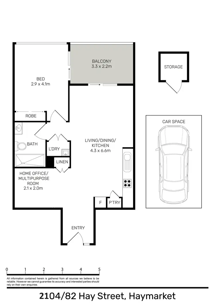 Floorplan of Homely apartment listing, 2104/82 Hay Street, Haymarket NSW 2000