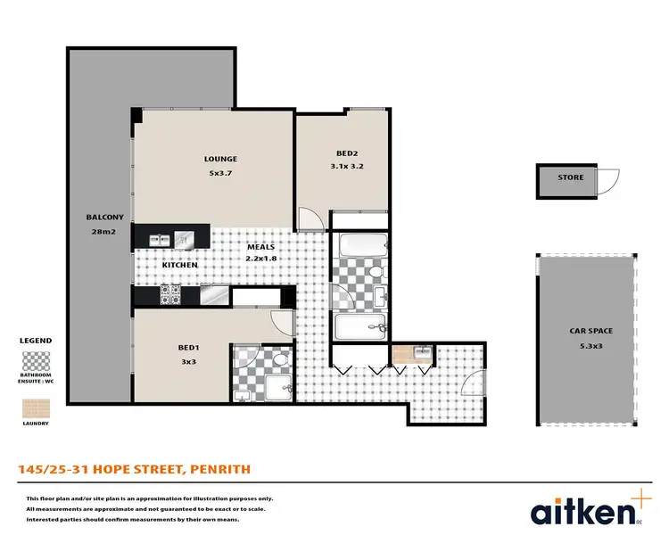 Floorplan of Homely unit listing, 145/25-31 Hope Street, Penrith NSW 2750