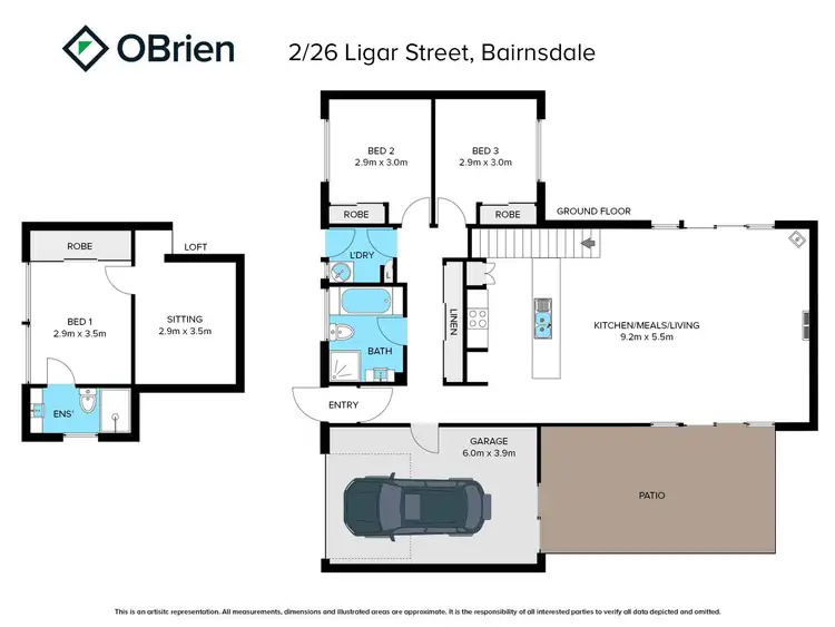 Floorplan of Homely townhouse listing, 2/26 Ligar Street, Bairnsdale VIC 3875