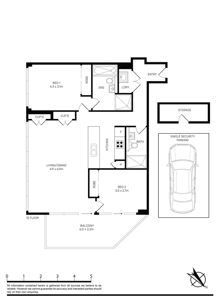 Floorplan of Homely apartment listing, 1314/20 Gadigal Avenue, Zetland NSW 2017