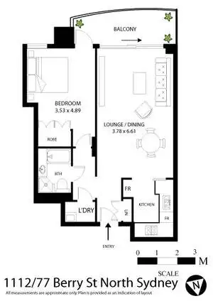 Floorplan of Homely apartment listing, 1112/79-81 Berry Street, North Sydney NSW 2060