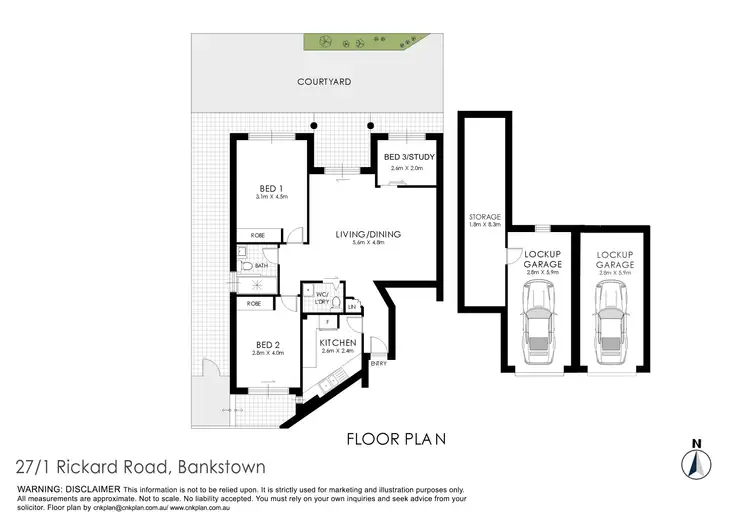Floorplan of Homely unit listing, 27/1 Rickard Road, Bankstown NSW 2200