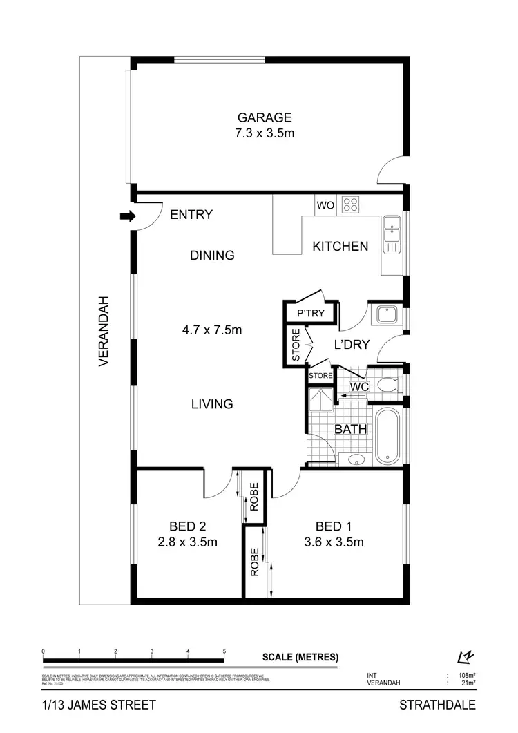 Floorplan of Homely unit listing, 1/13 James Street, Strathdale VIC 3550