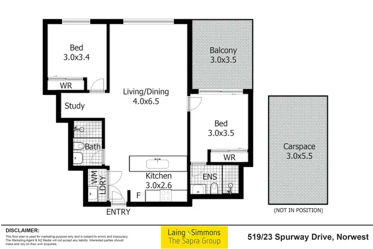Floorplan of Homely unit listing, 519/23 Spurway Drive, Norwest NSW 2153