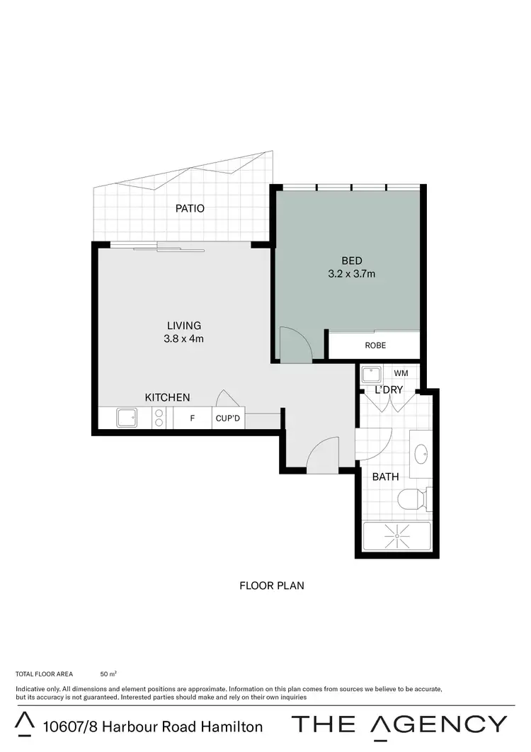 Floorplan of Homely apartment listing, 10607/8 Harbour Road, Hamilton QLD 4007