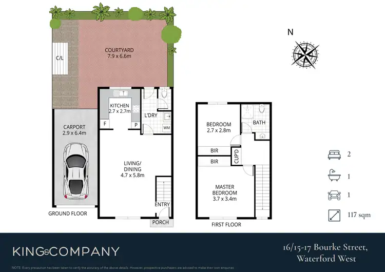 Floorplan of Homely townhouse listing, 11/15-17 Bourke Street, Waterford West QLD 4133
