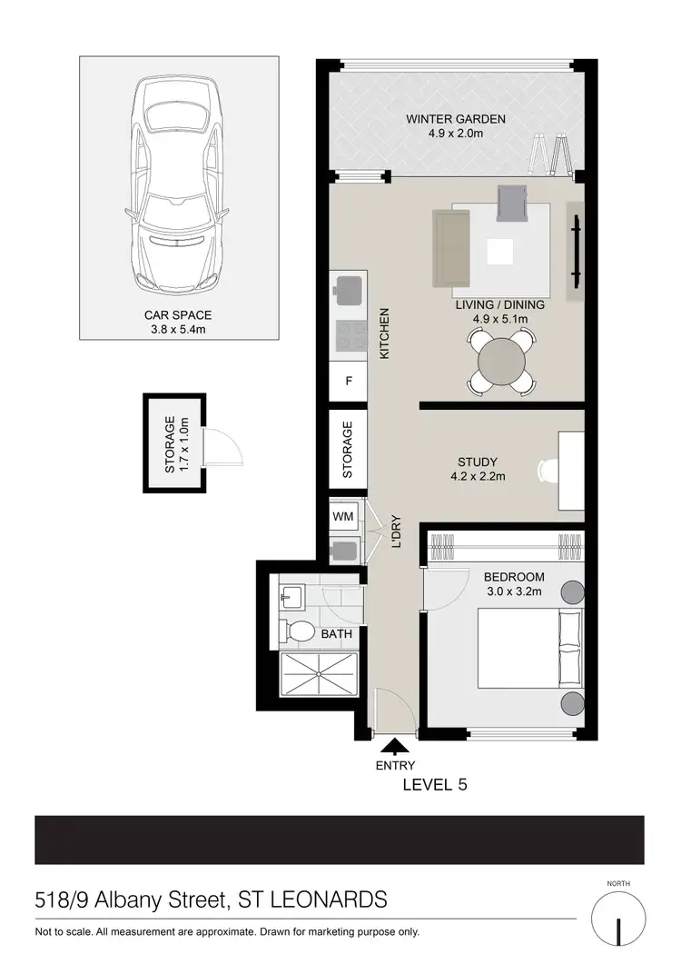 Floorplan of Homely apartment listing, 518/9 Albany Street, St Leonards NSW 2065