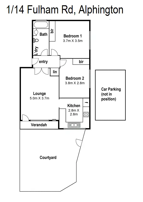 Floorplan of Homely apartment listing, 1/14 Fulham Road, Fairfield VIC 3078