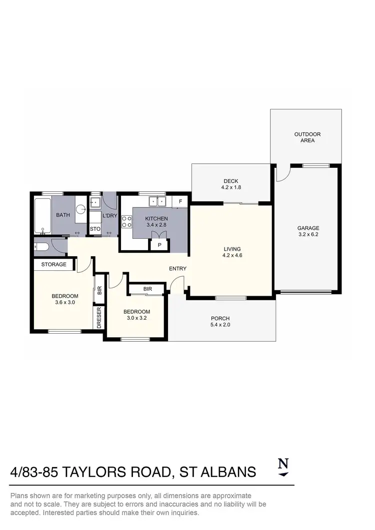Floorplan of Homely unit listing, 4/83-85 Taylors Road, St Albans VIC 3021