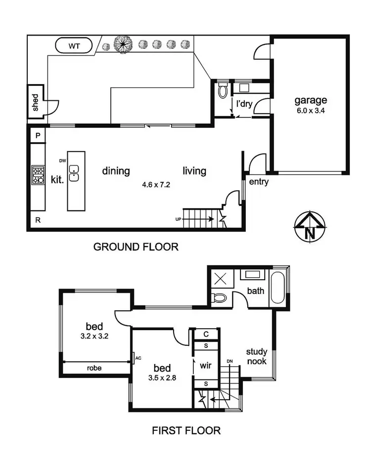 Floorplan of Homely townhouse listing, 4/32 Storey Road, Reservoir VIC 3073