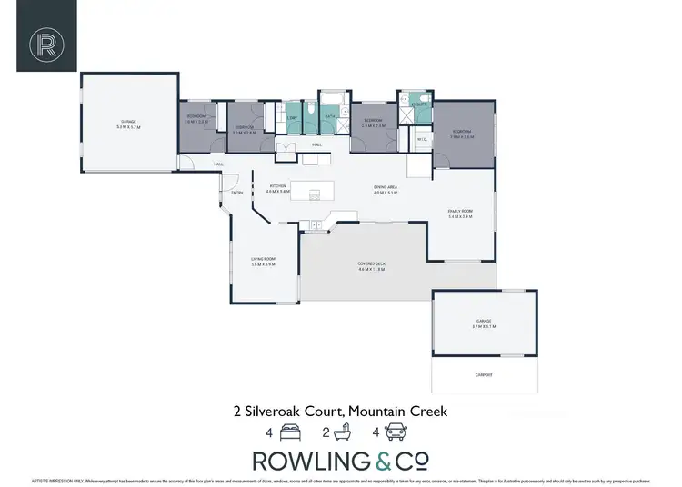 Floorplan of Homely house listing, 2 Silveroak Court, Mountain Creek QLD 4557