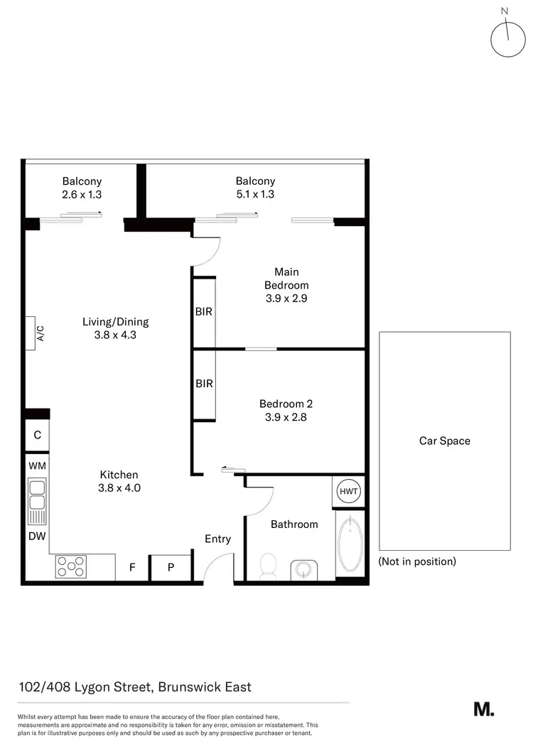 Floorplan of Homely apartment listing, 102/408 Lygon Street, Brunswick East VIC 3057
