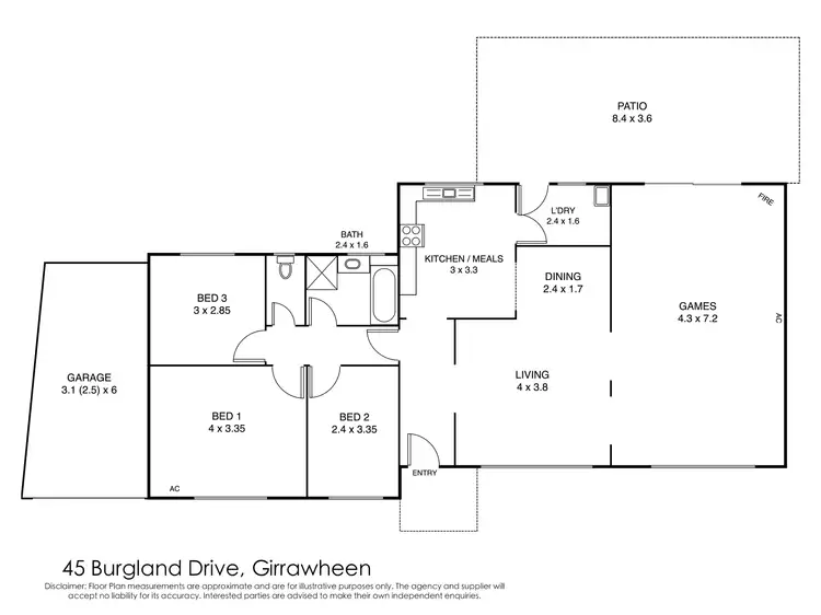 Floorplan of Homely house listing, 45 Burgland Drive, Girrawheen WA 6064