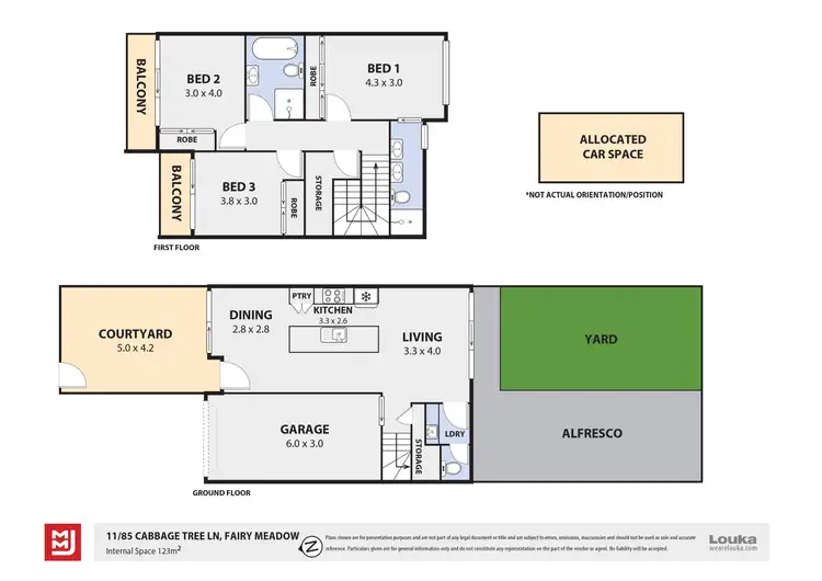 Floorplan of Homely townhouse listing, 11/85 Cabbage Tree Lane, Fairy Meadow NSW 2519