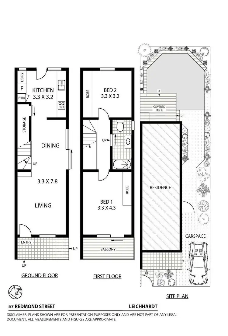 Floorplan of Homely townhouse listing, 57 Redmond Street, Leichhardt NSW 2040