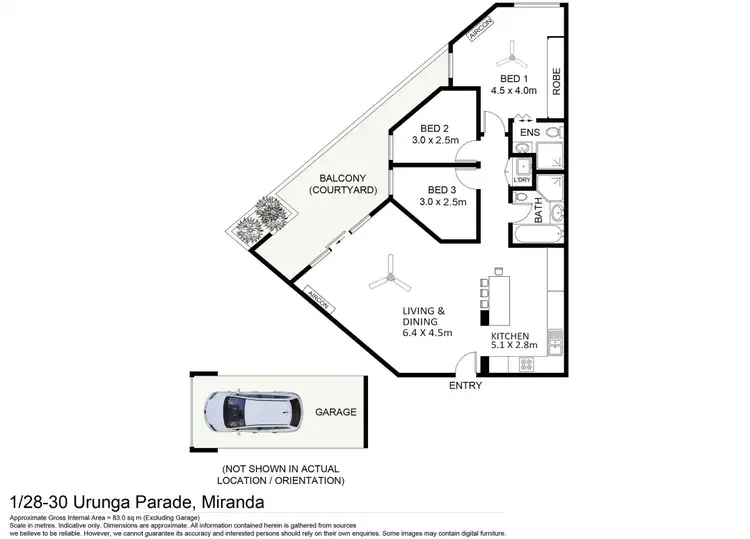 Floorplan of Homely apartment listing, 1/28-30 Urunga Parade, Miranda NSW 2228