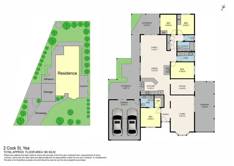 Floorplan of Homely house listing, 2 Cook Street, Yea VIC 3717