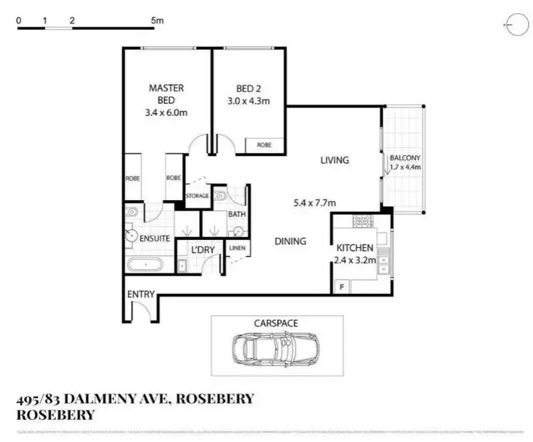 Floorplan of Homely apartment listing, 495/83-93 Dalmeny Avenue, Rosebery NSW 2018