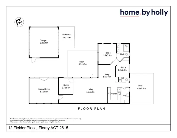 Floorplan of Homely house listing, 12 Fielder Place, Florey ACT 2615