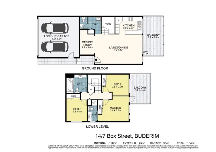 Floorplan of Homely townhouse listing, 14/7 Box Street, Buderim QLD 4556