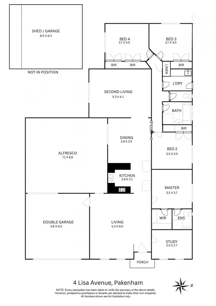 Floorplan of Homely house listing, 4 Lisa Avenue, Pakenham VIC 3810