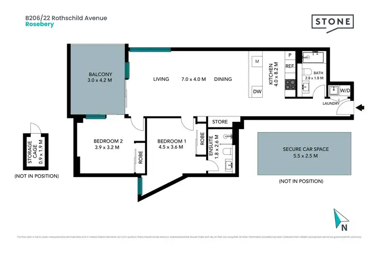 Floorplan of Homely apartment listing, 206/22 Rothschild Avenue, Rosebery NSW 2018