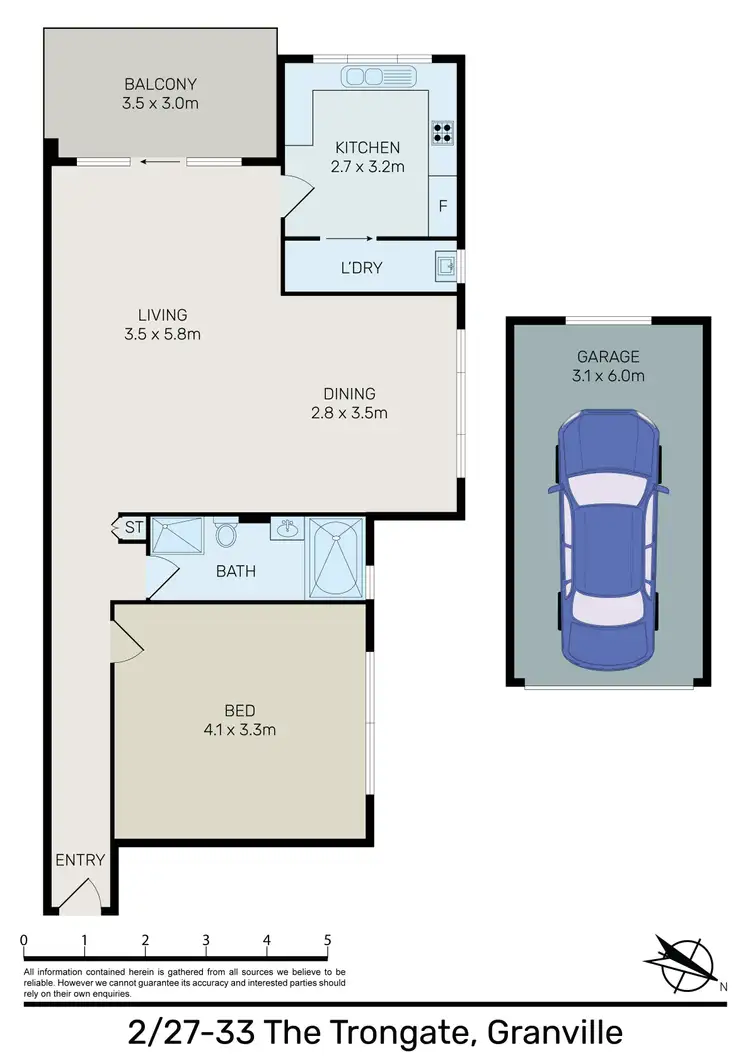 Floorplan of Homely unit listing, 2/27-33 The Trongate, Granville NSW 2142
