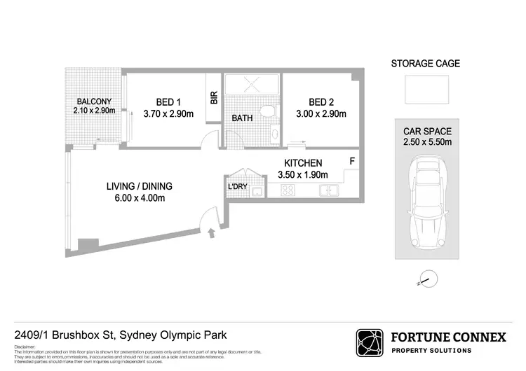 Floorplan of Homely apartment listing, 2409/1 Brushbox Street, Sydney Olympic Park NSW 2127