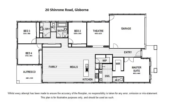 Floorplan of Homely house listing, 20 Shinrone Road, Gisborne VIC 3437