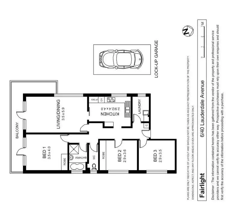 Floorplan of Homely apartment listing, 6/40 Lauderdale Avenue, Fairlight NSW 2094