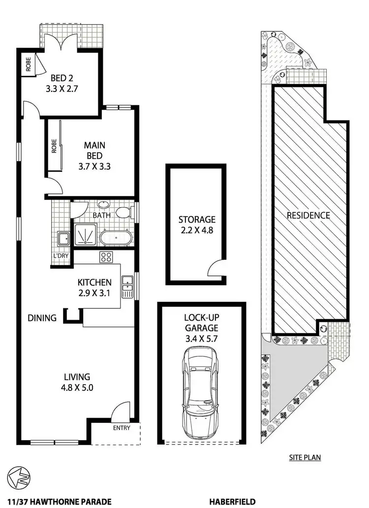 Floorplan of Homely townhouse listing, 11/37 Hawthorne Parade, Haberfield NSW 2045